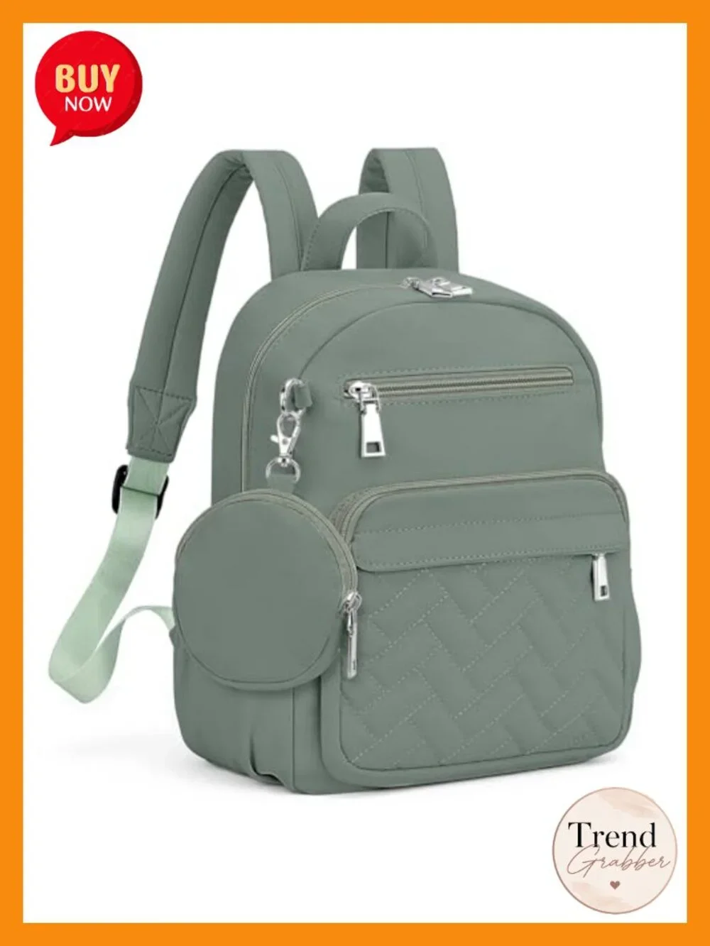 Anti-Theft Waterproof Backpack with Locking Zippers & Coin Purse